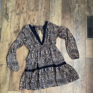 Leopard Chiffon Mini Dress